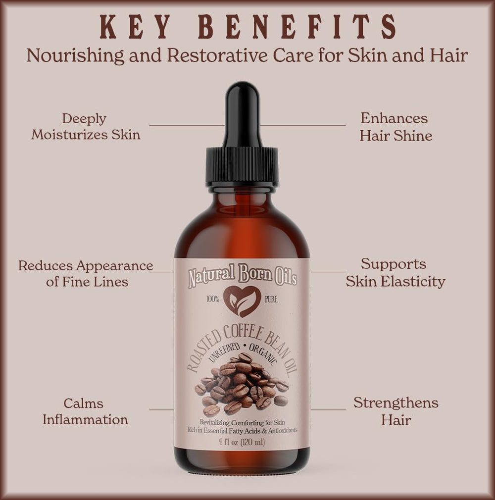 Natural Born Oils coffee oil applied to skin for moisturizing glow