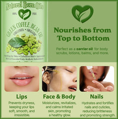 Natural Born Oils Green Coffee Bean Oil ingredient close-up highlighting fatty acids.