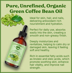 Natural Born Oils Green Coffee Bean Oil label close-up highlighting organic purity.