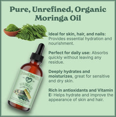 Natural Born Oils Moringa Oil being poured for quick skin nourishment.