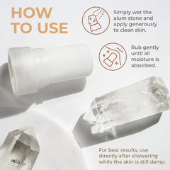 After-shower use of Natural Elephant alum stone deodorant for daily comfort.