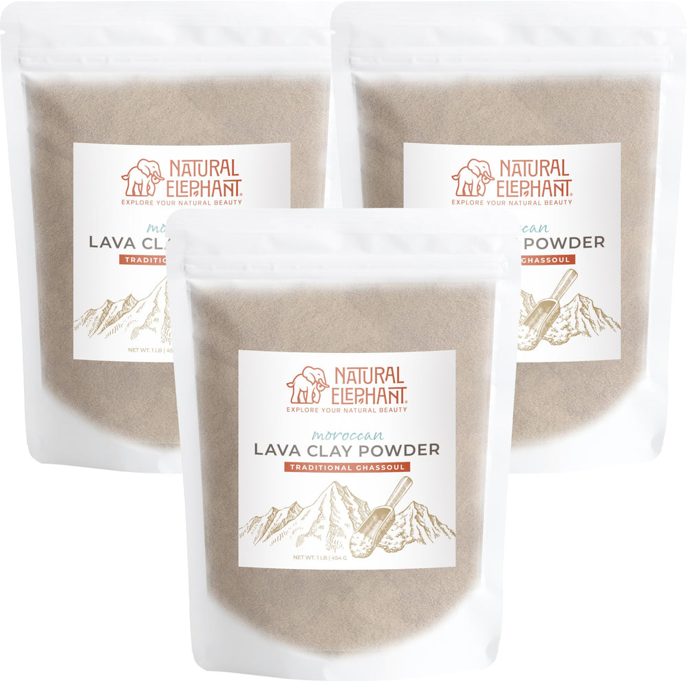 Natural Elephant Ghassoul face mask powder for mineral-rich cleansing
