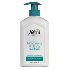 Natural Formula moisturizing hair cream bottle shown for daily hydration and styling.