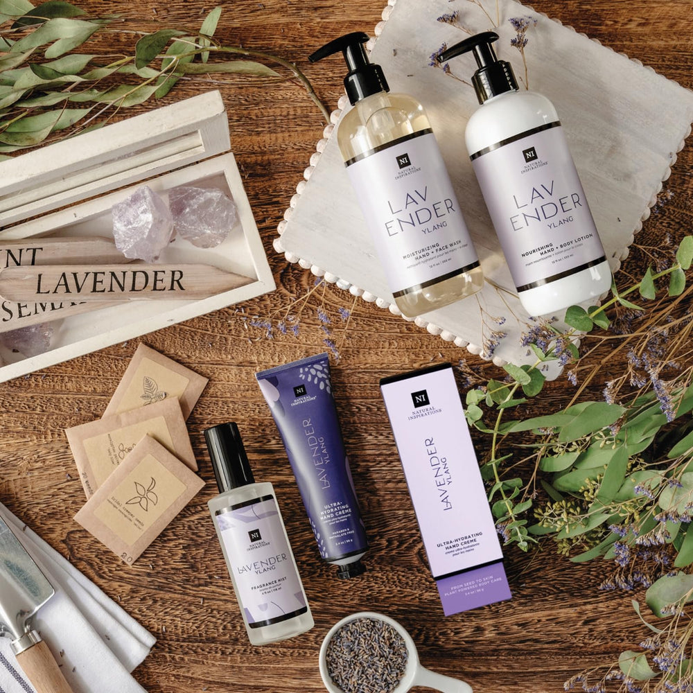 Natural Inspirations Lavender Ylang Nourishing Lotion packaging 12oz front view