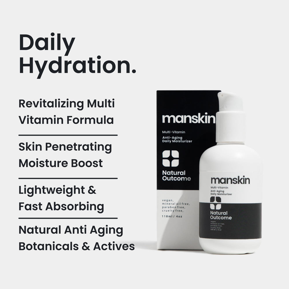 Natural Outcome Man Skin Moisturizer pump bottle for easy application