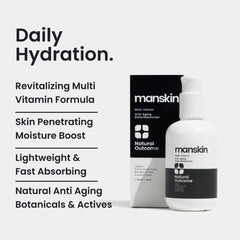 Natural Outcome Man Skin Moisturizer pump bottle for easy application