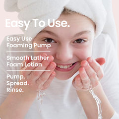 Natural Outcome Teen Skin Face Wash bottle shows refreshing green tea foam.