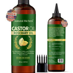 Natural Riches Castor Oil with Rosemary bottle showing premium hair care product