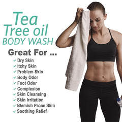 Natural Riches Tea Tree Body Wash BPA-free bottle — safe packaging