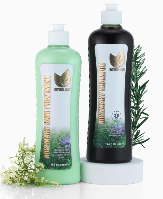 Natural sant Rosemary & Cinchona shampoo bottle front, sulfate-free cleansing.