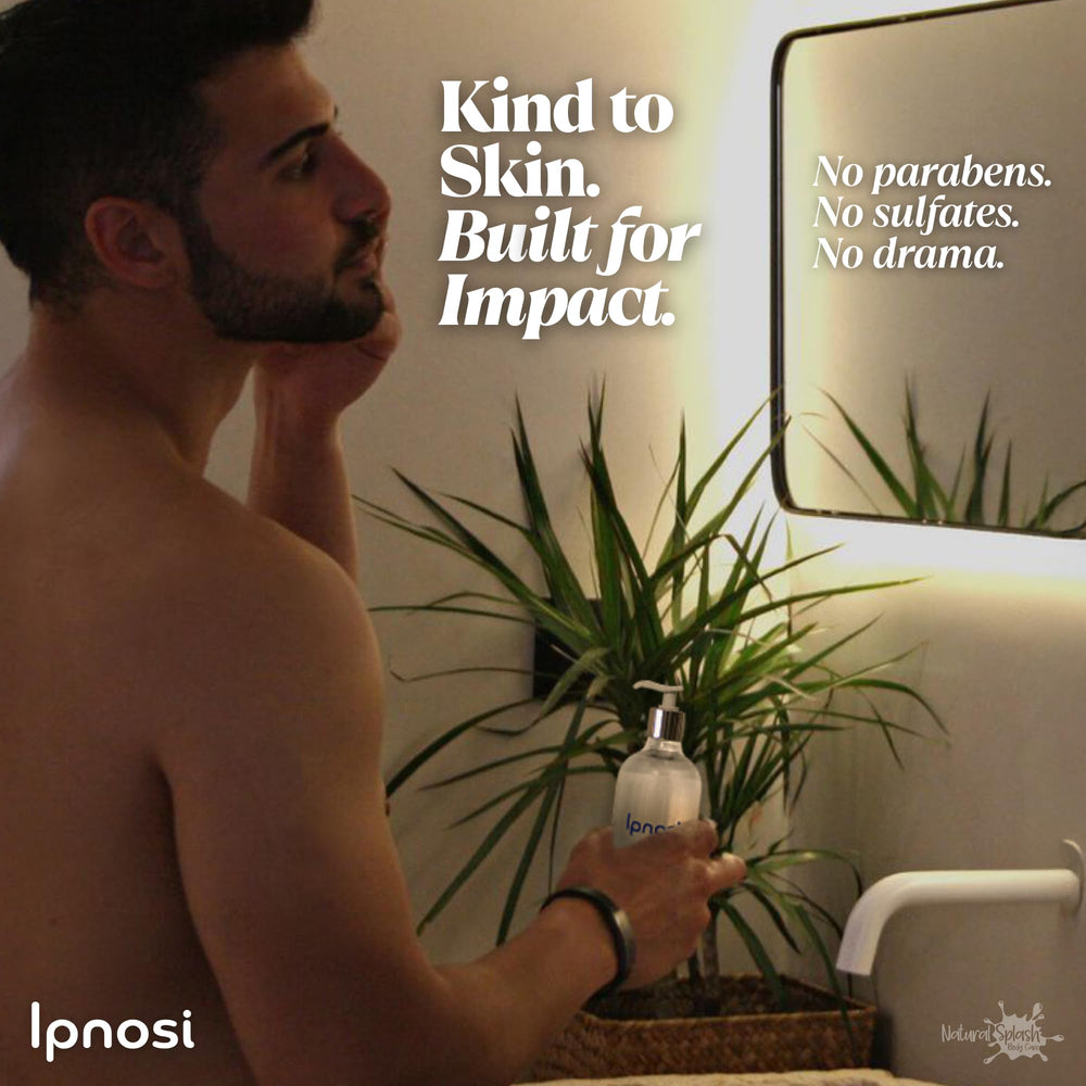 Natural Splash Ipnosi lotion dispense demonstrates easy pump release for everyday use.