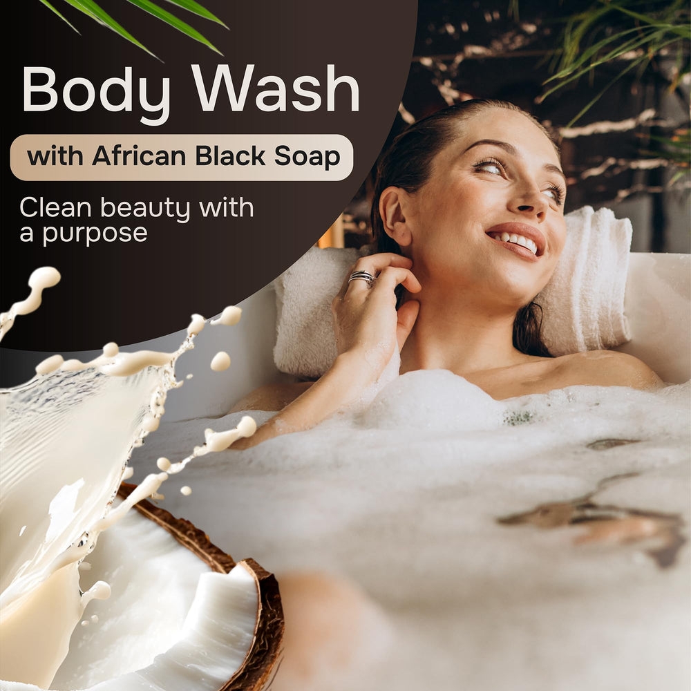 Natural Wunderz African Black Soap Body Wash ideal for sensitive skin care