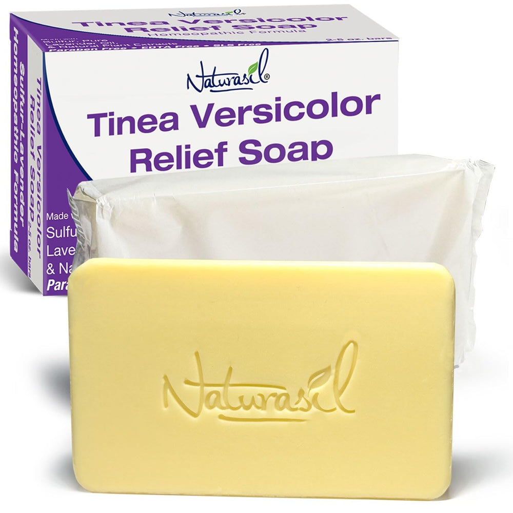 Naturasil Tinea Versicolor soap bar front view for soothing, natural care.