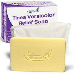 Naturasil Tinea Versicolor soap bar front view for soothing, natural care.