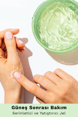 Nature Republic Aloe Gel pump-dispense close-up highlights convenient, mess-free use.