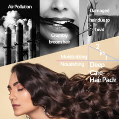 Nature Republic Argan Essential Deep Care Hair Pack massaging into mid-lengths and ends.