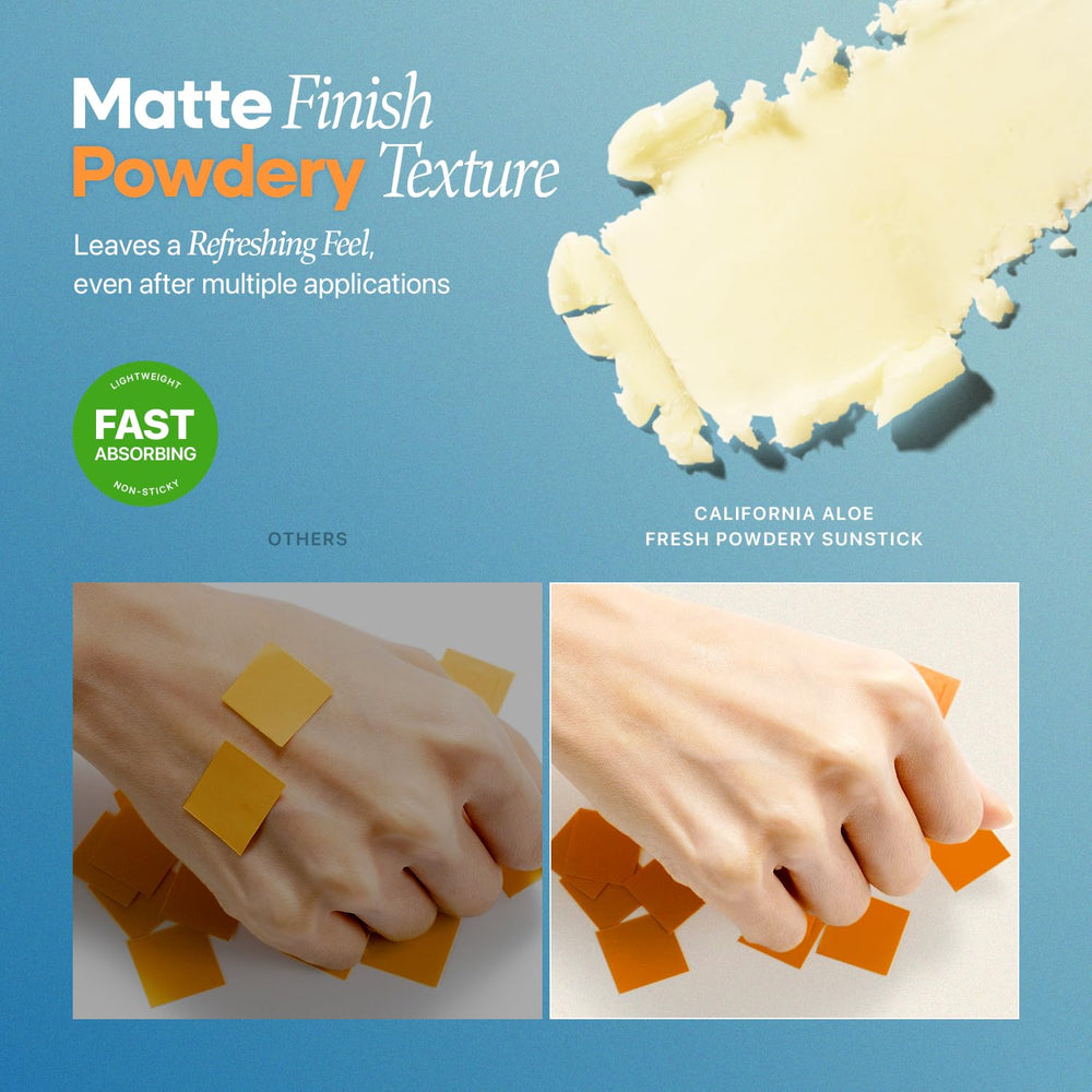 Nature Republic California Aloe Sun Stick no white cast for natural skin tone.
