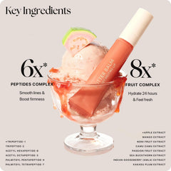 Nature Republic Honey Melting Lip Balm Guava Sorbet shade on lips.