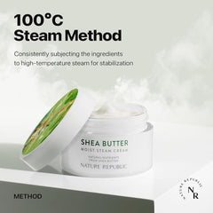 Product being applied to the face for daily facial hydration using Nature Republic cream.