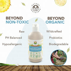 Nature Sustained lemongrass leave-in application on hair for deep nourishment.