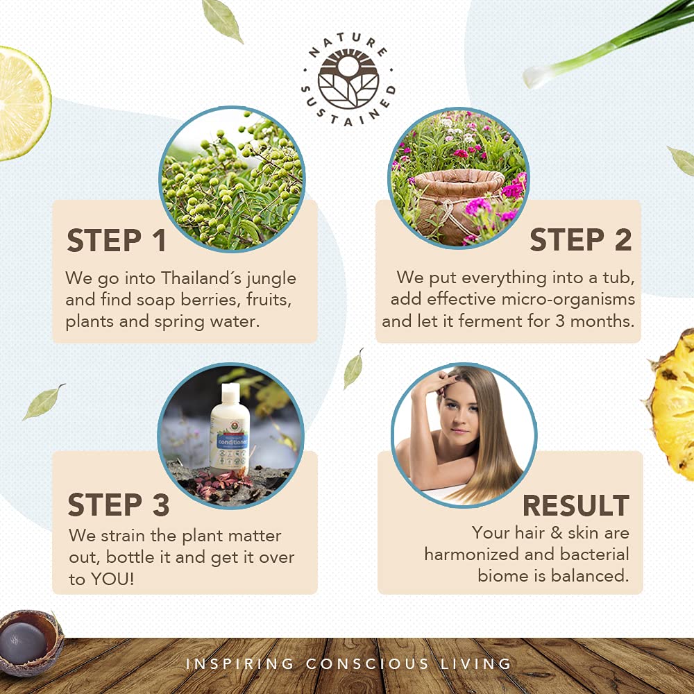 Nature Sustained lemongrass conditioner designed for sensitive scalp soothing dryness.