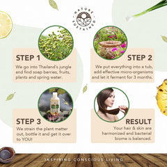 Nature Sustained Organic Shampoo on scalp shows a smooth refreshing application