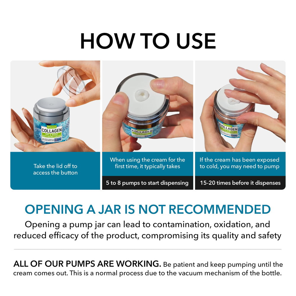 Day application of Nature Theory collagen cream for radiant skin