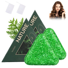 Nature Triangle Shampoo Bar in hand showing secure non-slip grip.