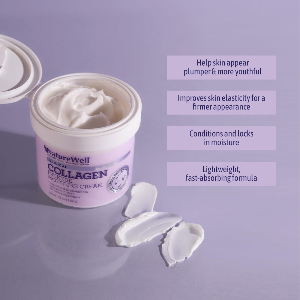 Nature Well peptide cream texture swirl highlights smooth absorption.