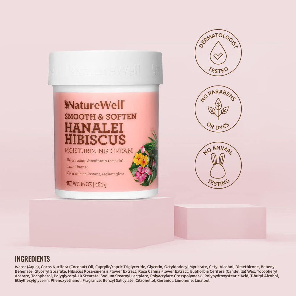 NATURE WELL Hanalei Hibiscus Cream texture close-up, creamy and velvety
