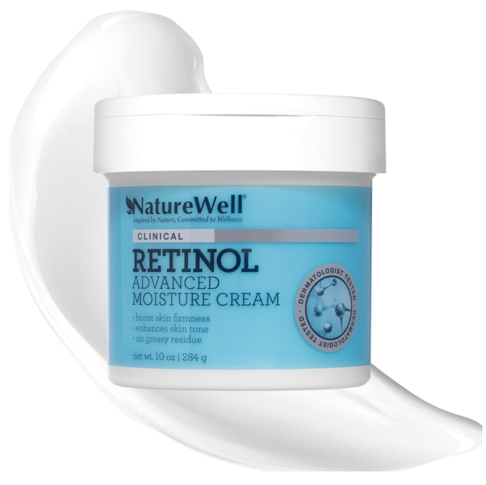 NATURE WELL retinol advanced moisture cream jar for the face provides non-greasy hydration