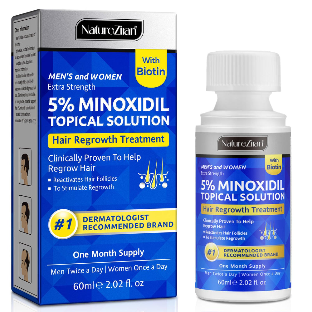 Nature Ziran Minoxidil 5% before-after concept for potential results