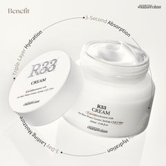 Moisturizer on bathroom shelf suggesting simple morning and night routine.