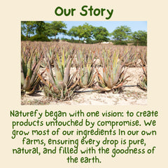 Naturefy Aloe Vera Gel used for hair and scalp hydration.