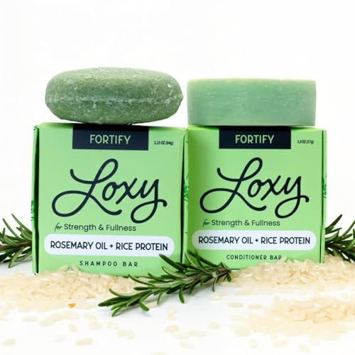 Naturel Loxy Fortify shampoo bar with rosemary oil for scalp stimulation and fullness