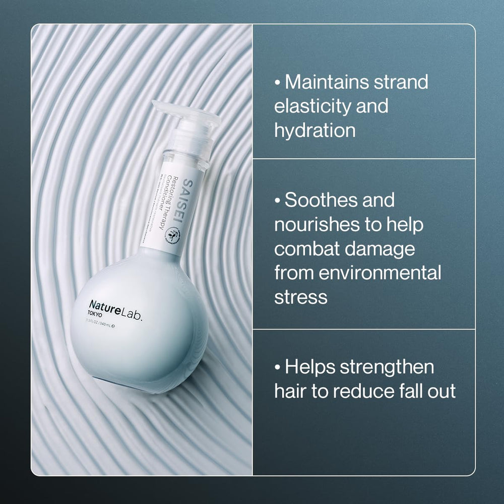 NatureLab.TOKYO SaiSei pump demonstrates easy, even dispensing for conditioning.