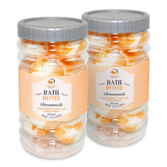 Nature's Beauty Dreamsicle orange blossom bath bomb with citrus aroma for a relaxing soak