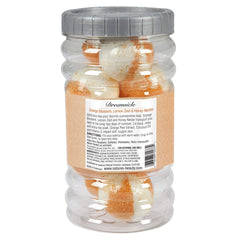 Nature's Beauty Dreamsicle packaging emphasizing vegan and cruelty-free bath set