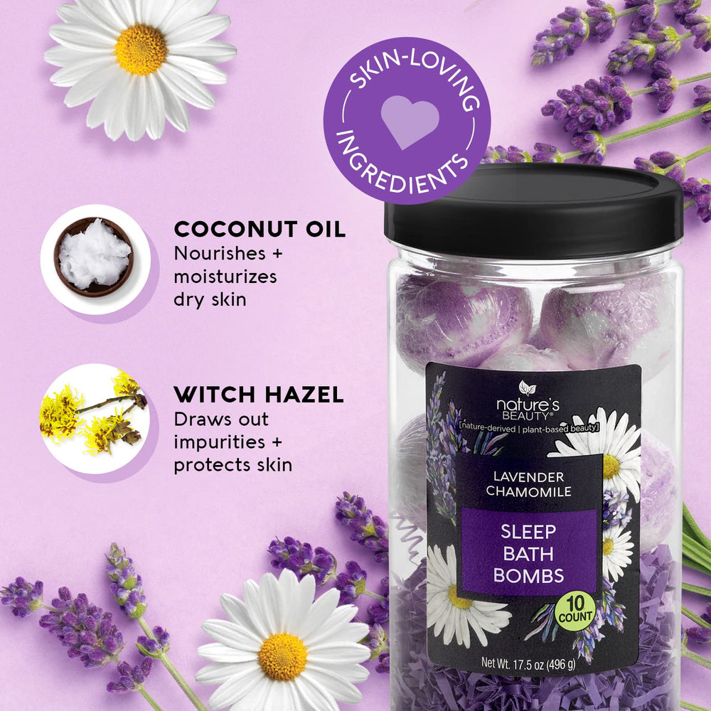 Colorful fizz and gentle aroma from Nature's Beauty bath bombs perfect for a spa-like soak at home