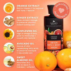 Creamy lather forming on skin with orange-ginger scent for daily nourishment
