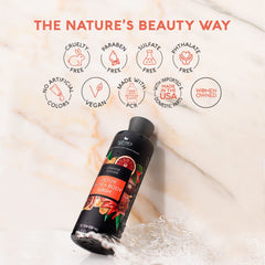 Close-up of texture and citrus notes in Nature's Beauty Orange Ginger Detox wash