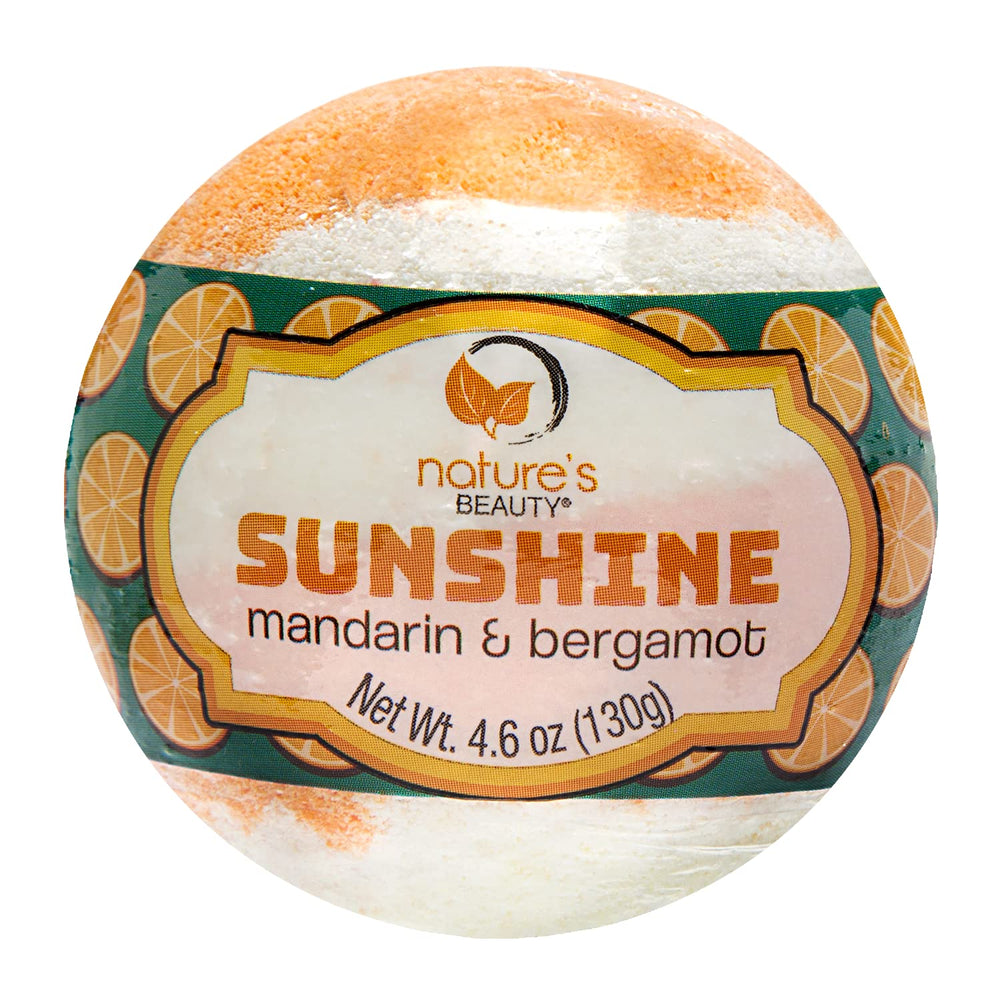 Nature's Beauty bath bombs releasing color without staining skin or tub