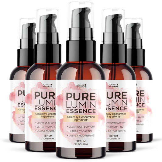 Nature’s NutriWave PureLumin Essence bottle delivering lightweight hydration for daily glow