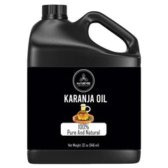 Naturevibe Botanicals Karanja Oil in an airtight jar preserves freshness.