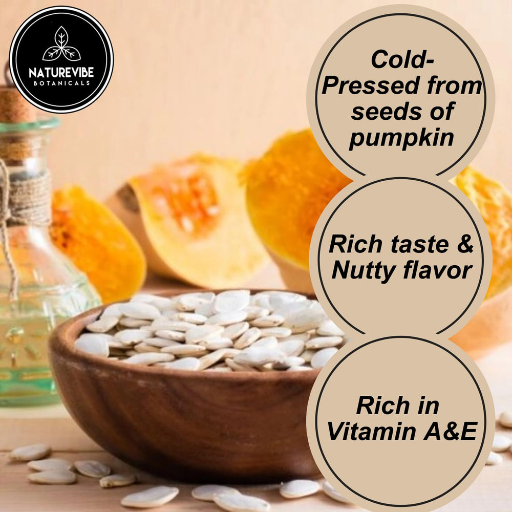 Naturevibe Botanicals label close-up showing pure, cold-pressed oil promise.