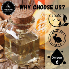 Naturevibe Botanicals pumpkin seed oil on smooth skin after massage.