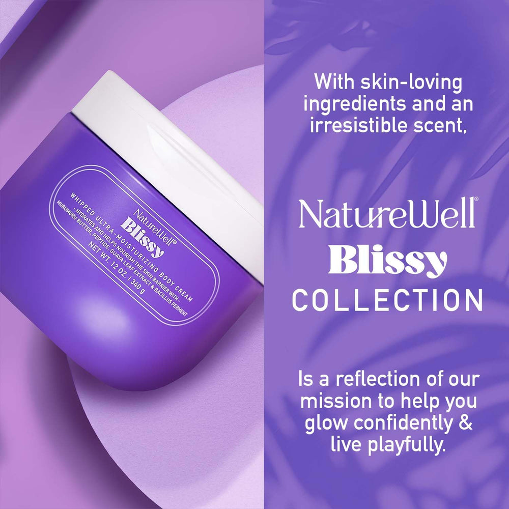 NATURE WELL Blissy fragrance close-up highlights vanilla orchid and sandalwood mood-enhancing scent.