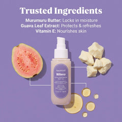 Silky texture spreading smoothly delivers immediate hydration without greasiness.