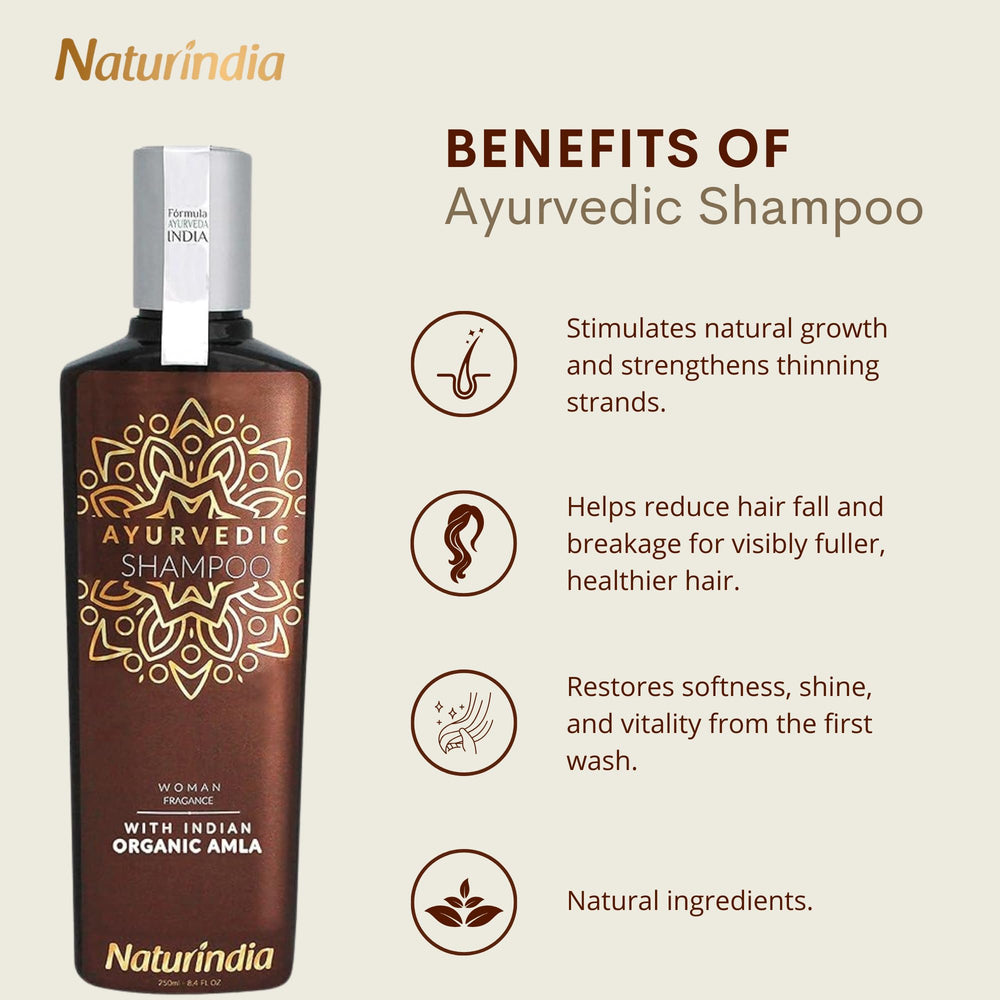 Naturindia Amla hair growth shampoo lather shows rich foam for easy cleansing.