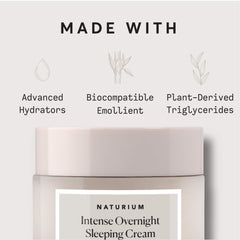 Naturium sleeping cream bottle labeled pH balanced and USA made